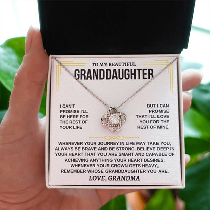 To My Beautiful Granddaughter - I'll Love You For The Rest Of Mine - Love Knot Necklace - Gift for Granddaughter from Grandma - Personalize Memories