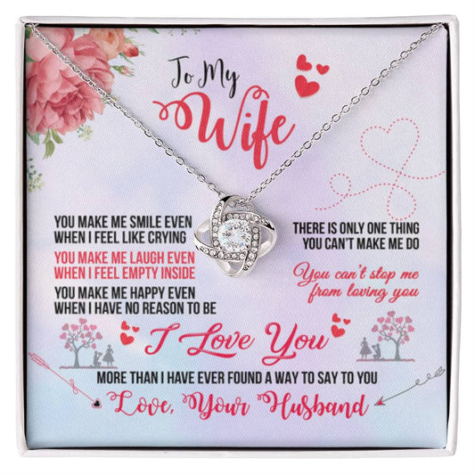 Romantic Gift for Smokin' Hot Wife - Jewelry from Husband for Valentine’s Day - Love Knot Necklace - Personalize Memories