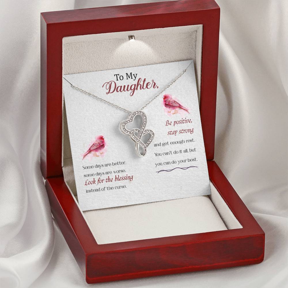 To My Daughter Necklace - Unique Daughter Gift for Christmas & Special Days - Heart-to-heart Necklace - Personalize Memories