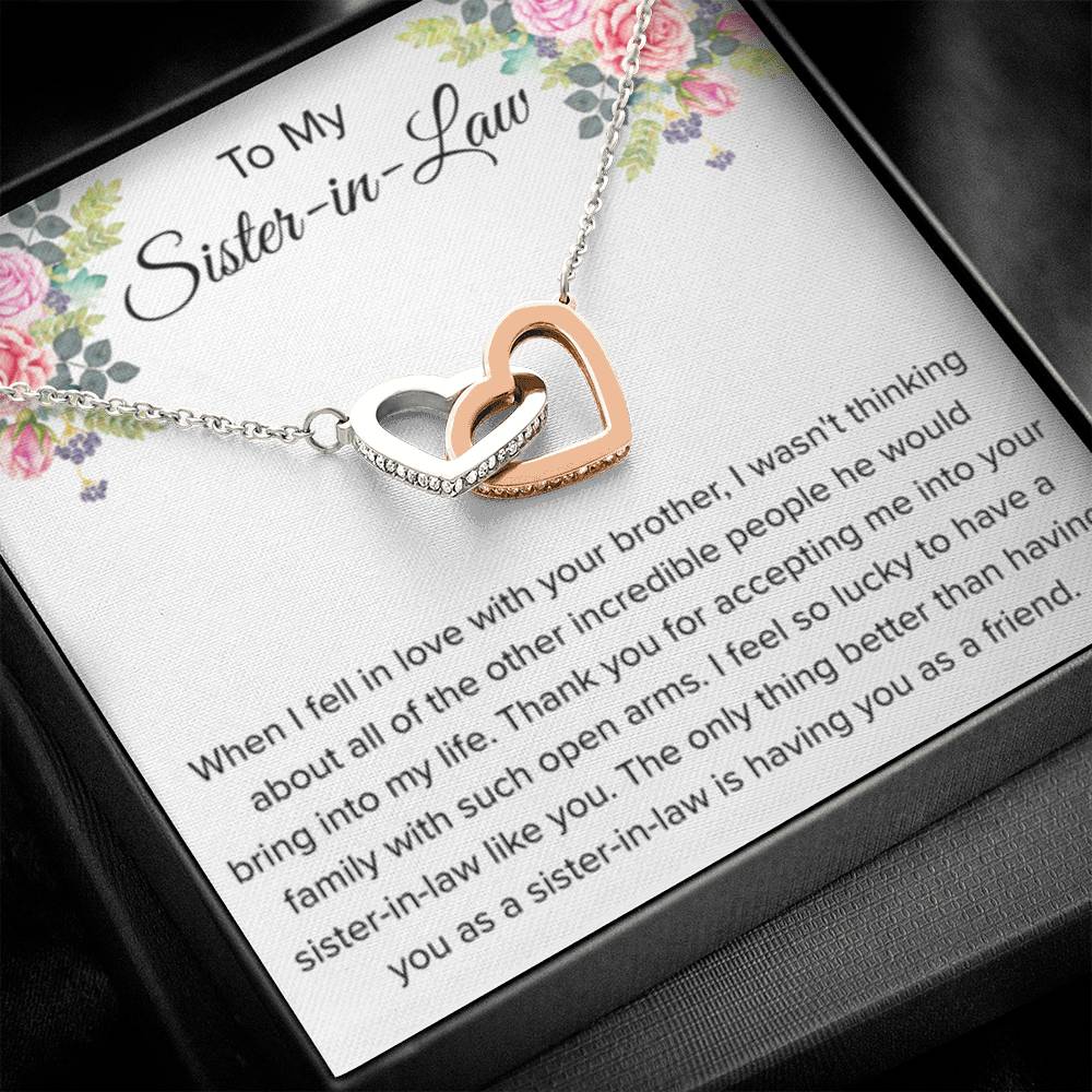 To My Sister In Law Necklace - Gift for Bonus Sister - Interlocking Hearts Necklace - Personalize Memories