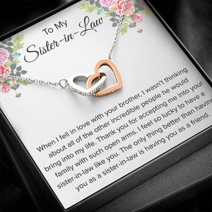 To My Sister In Law Necklace - Gift for Bonus Sister - Interlocking Hearts Necklace - Personalize Memories