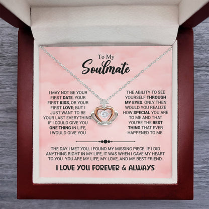 To My Soulmate Necklace - Unique Soulmate Gift for Her for Birthdays & Surprise Moments - Crown Pendant Necklace - Personalize Memories