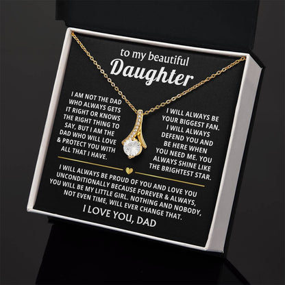 To My Daughter - You are braver than you believe - Daughter Gift from Dad - Alluring Beauty Necklace - Personalize Memories