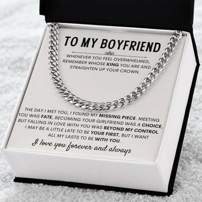 To My Boyfriend - Cuban Link Chain - Birthday & Anniversary Jewelry from Girlfriend - Personalize Memories