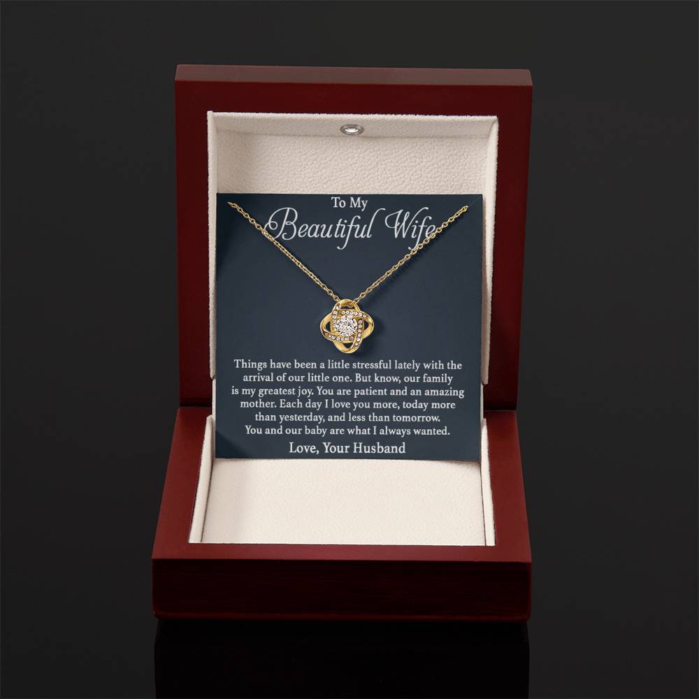 Wife Gift from Husband - Meaningful Jewelry for Valentine’s Day & Special Occasions - Love Knot Necklace - Personalize Memories