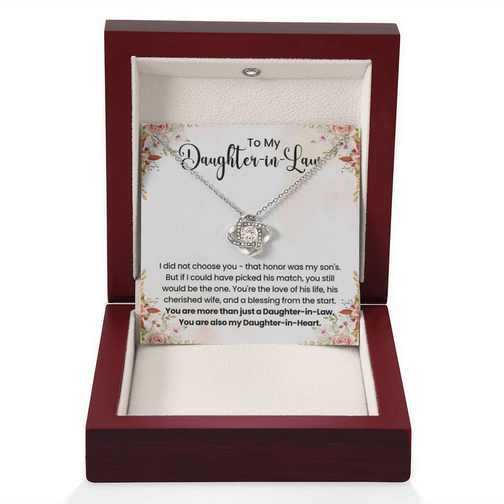 To My Beautiful Daughter In Law - Love Knot Necklace - Gift for Bonus Daughter - Personalize Memories