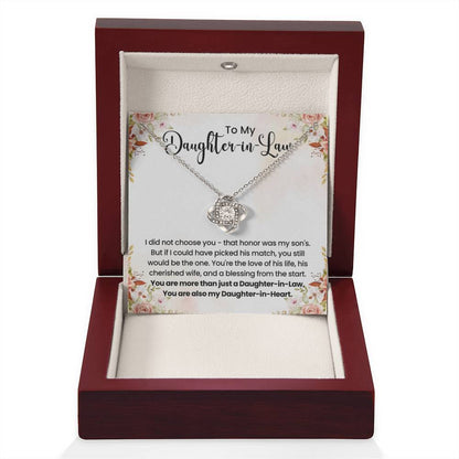 To My Beautiful Daughter In Law - Love Knot Necklace - Gift for Bonus Daughter - Personalize Memories