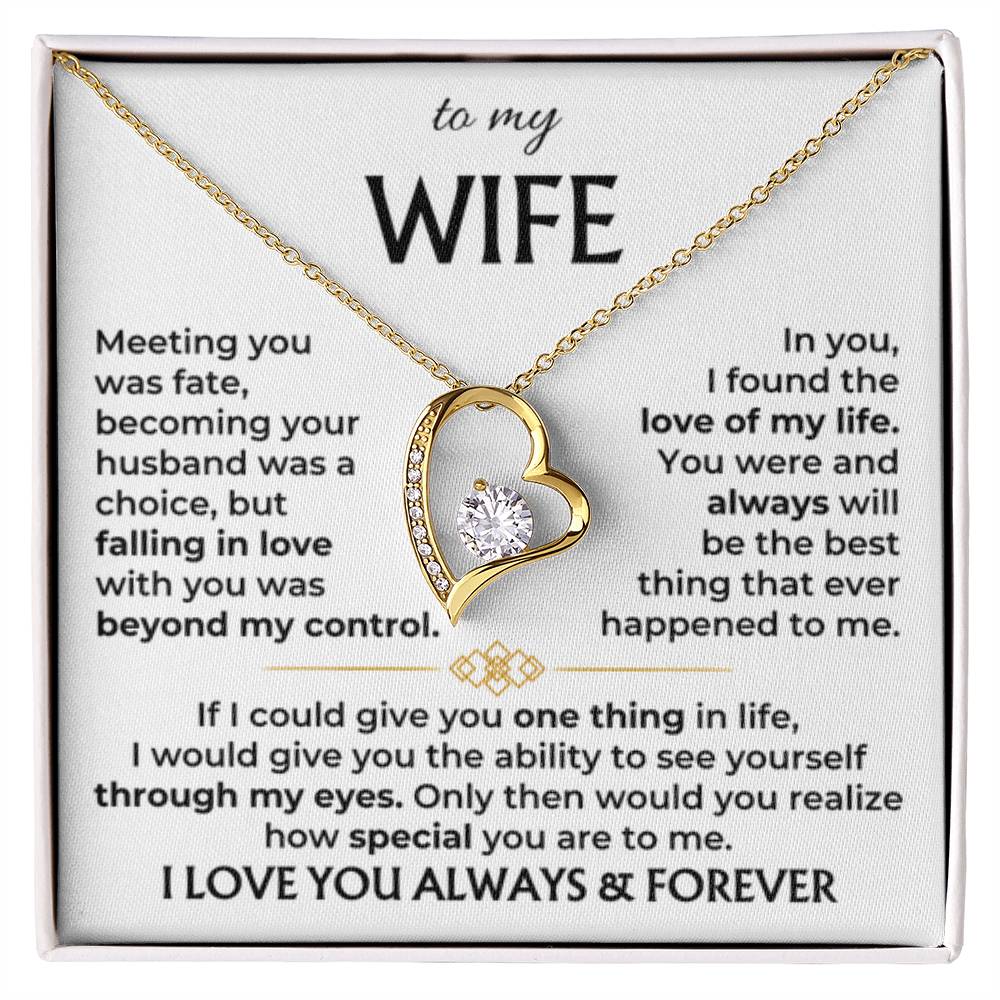 To My Beautiful Wife Necklace - Unforgettable Husband Gift, Emotional Jewelry for Anniversary & Valentine’s Day - Forever Love Necklace - Personalize Memories