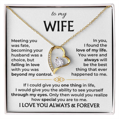 To My Beautiful Wife Necklace - Unforgettable Husband Gift, Emotional Jewelry for Anniversary & Valentine’s Day - Forever Love Necklace - Personalize Memories
