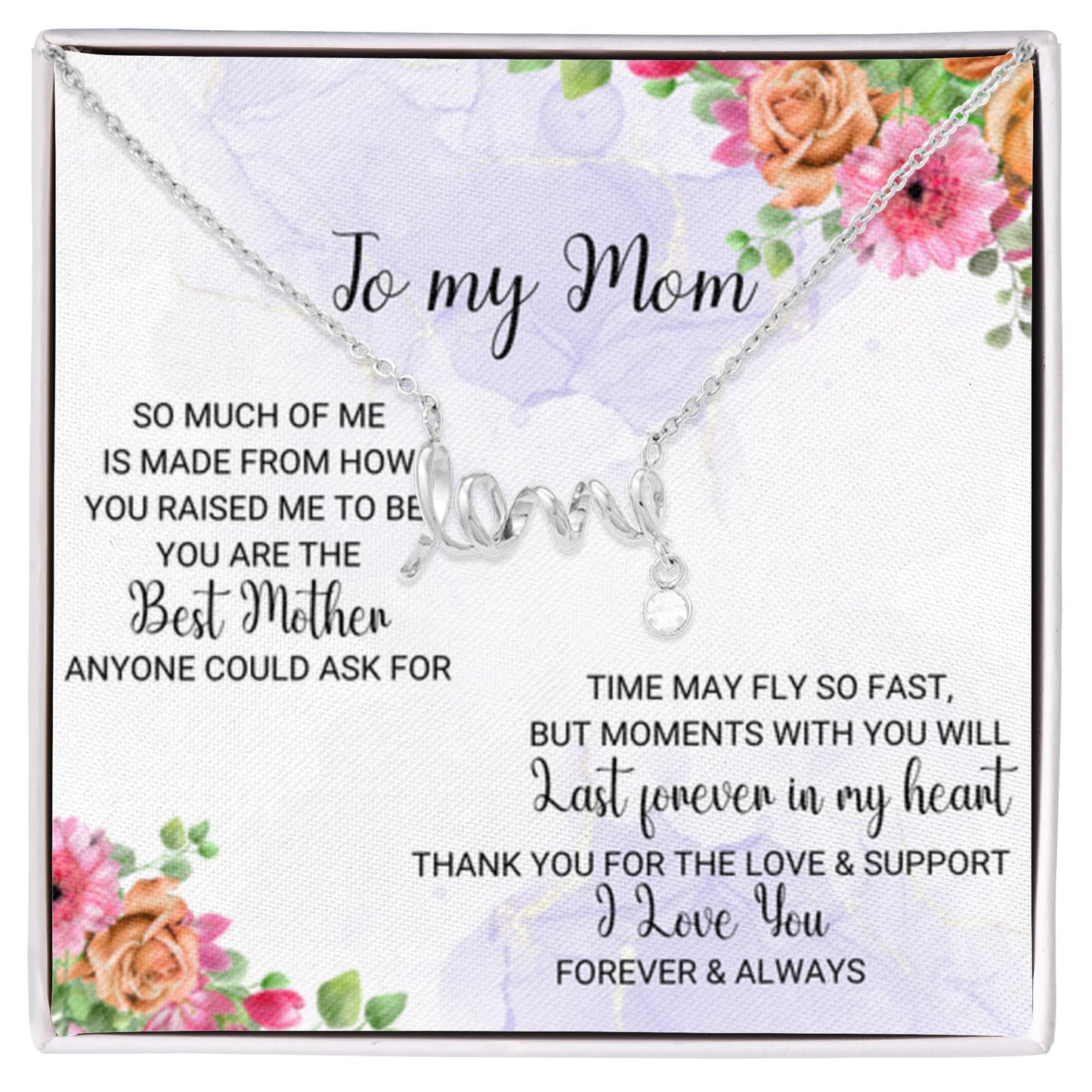 To My Mom - You're the Best Mother - Scripted Love Necklace - Personalize Memories