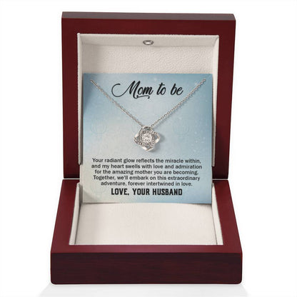 To a wonderful first time Mom - Love Knot Necklace - Best Gift from Husband to New Mom - Personalize Memories