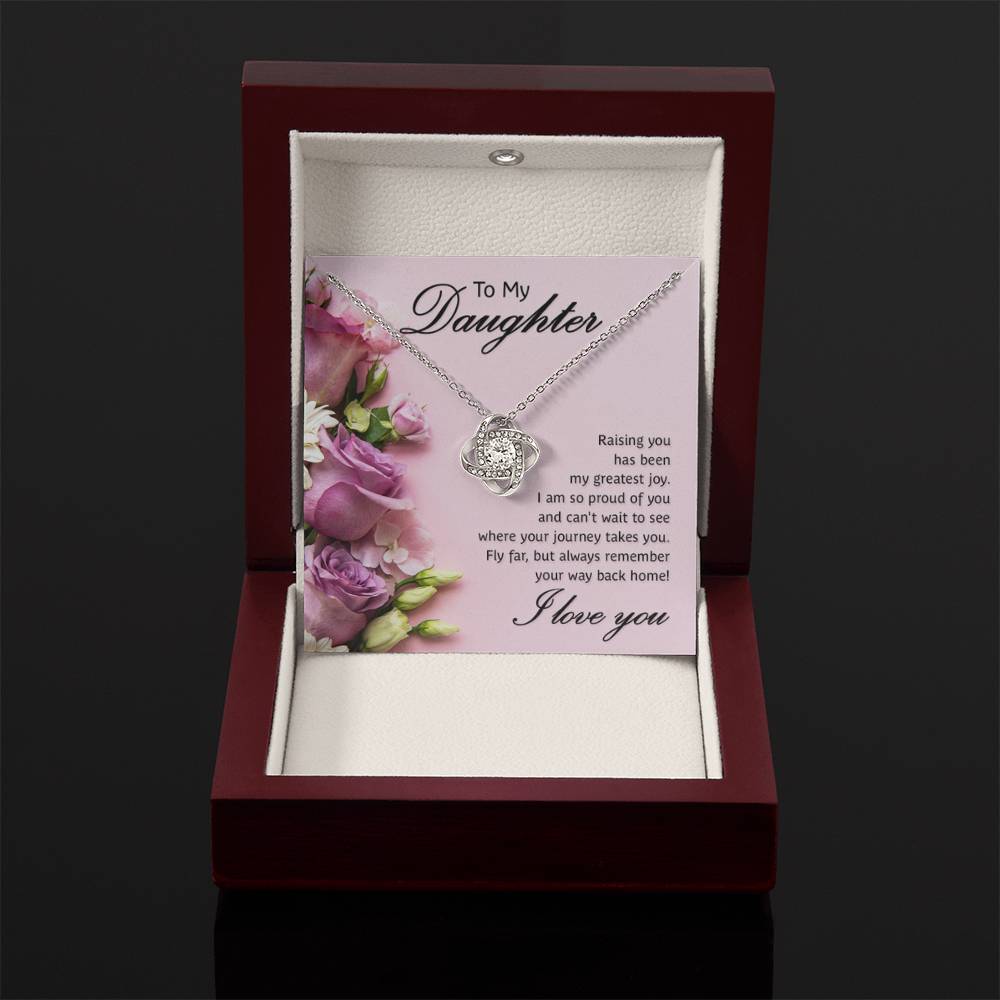 To My Daughter Necklace – Perfect Daughter Gift for Graduation & Birthday – Love Knot Necklace - Personalize Memories