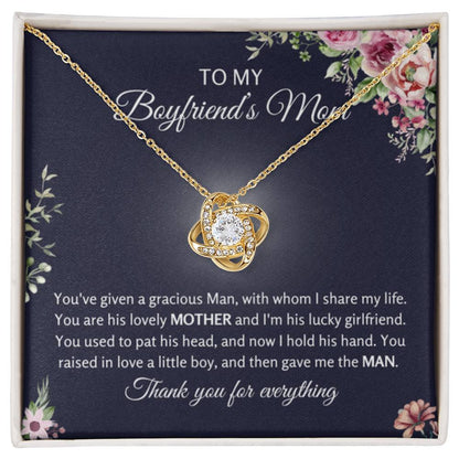 To My Boyfriend's Mom - Thank You For Everything - Love Knot Necklace - Personalize Memories