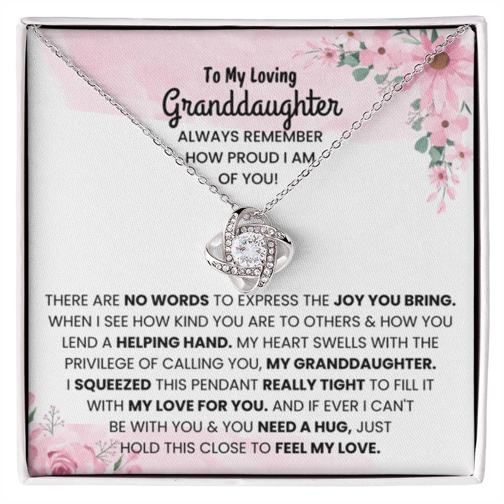 To My Granddaughter Necklace – Birthday, Graduation Special Gift for Granddaughter – Love Knot Necklace - Personalize Memories