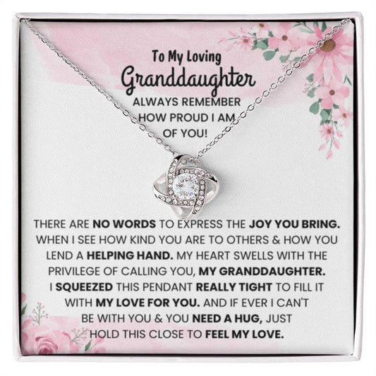 To My Granddaughter Necklace – Birthday, Graduation Special Gift for Granddaughter – Love Knot Necklace - Personalize Memories