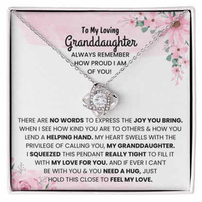 To My Granddaughter Necklace – Birthday, Graduation Special Gift for Granddaughter – Love Knot Necklace - Personalize Memories