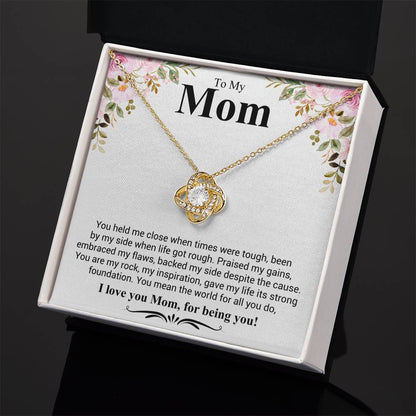 Gift for Mom - I Love You Mom - Love Knot Necklace - Personalize Memories