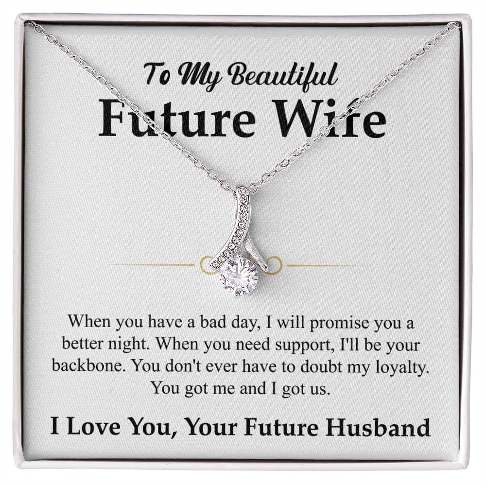 To My Beautiful Future Wife Gift from Husband - Alluring Beauty Necklace - Personalize Memories