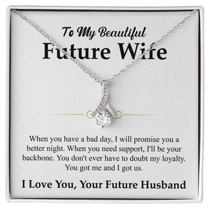 To My Beautiful Future Wife Gift from Husband - Alluring Beauty Necklace - Personalize Memories