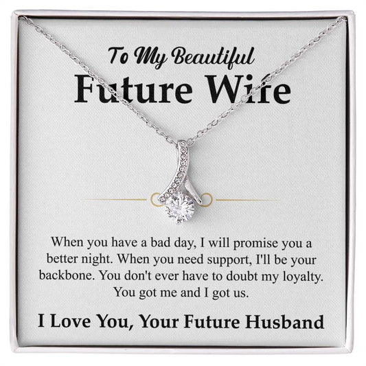 To My Beautiful Future Wife Gift from Husband - Alluring Beauty Necklace - Personalize Memories