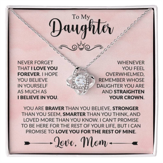 To My Daughter Necklace – Mother Daughter Jewelry Gift – Love Knot Necklace - Personalize Memories