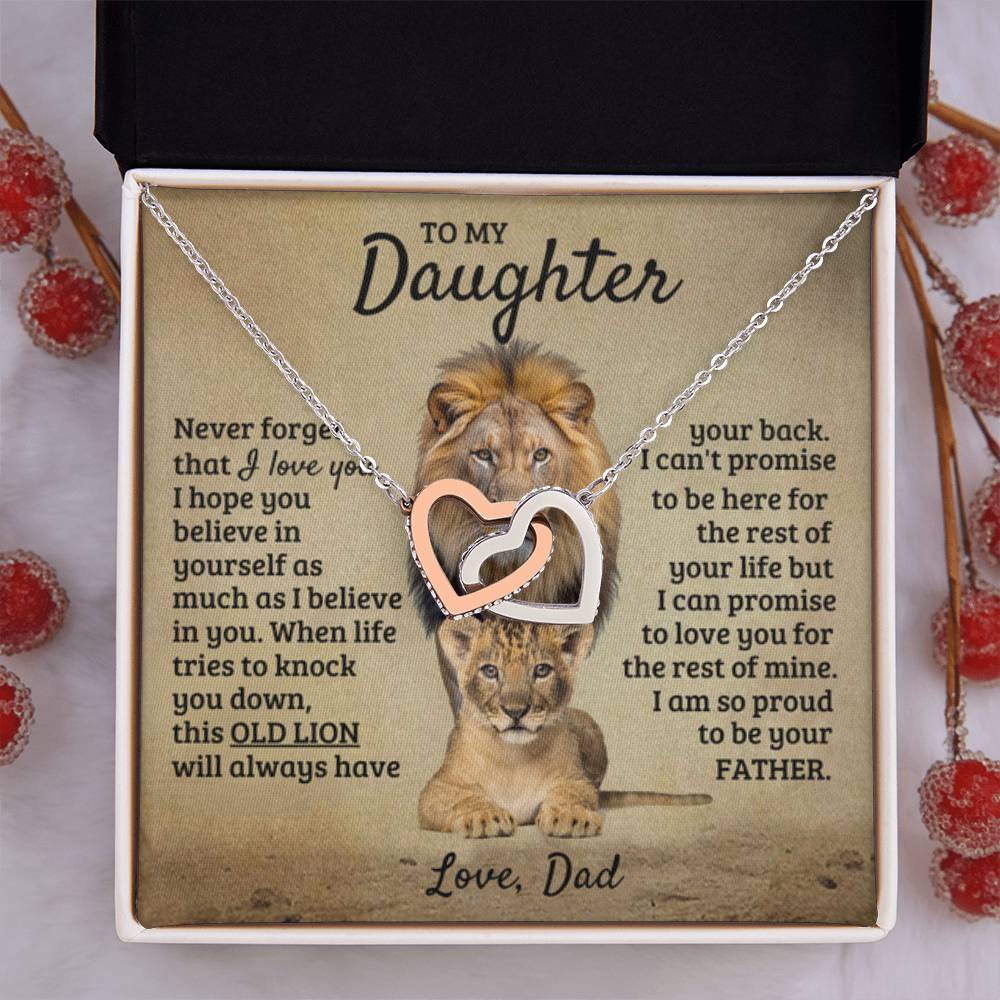To My Daughter Necklace – Birthday Christmas Gift Necklace for Daughter – Interlocking Hearts Necklace - Personalize Memories
