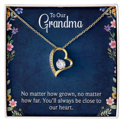 To Our Grandma - You will always be close to our heart - Gift for Grandmother Grandma - Forever Love Necklace - Personalize Memories