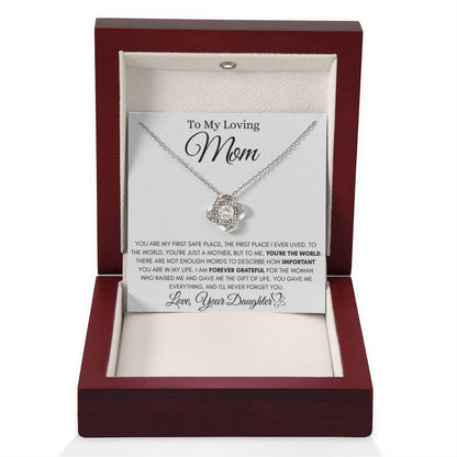 To My Loving Mom - You're the world - Love Knot Necklace - Unique Gift for Mom - Personalize Memories