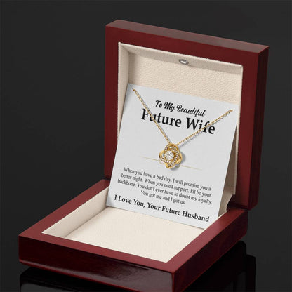 To My Future Wife Necklace - Soulmate Jewelry Gift for Valentine’s Day, Birthday - Love Knot Necklace - Personalize Memories