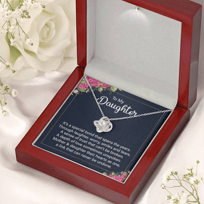 To My Daughter Necklace – Birthday, Graduation Keepsake for Daughter – Love Knot Necklace - Personalize Memories