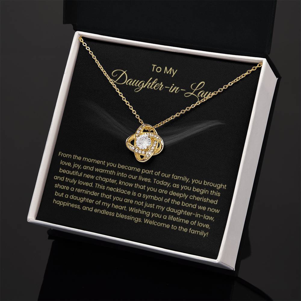 To My Daughter In Law - Love Knot Necklace - Gift for Daughter in Law - Personalize Memories