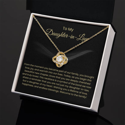 To My Daughter In Law - Love Knot Necklace - Gift for Daughter in Law - Personalize Memories