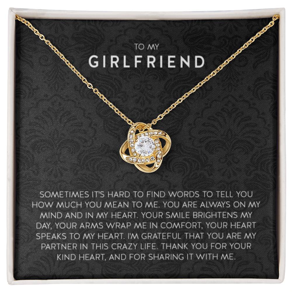 Gift for Girlfriend Necklace - Romantic Jewelry for Valentine’s Day, Birthday & Special Relationship Moments - Love Knot Necklace - Personalize Memories