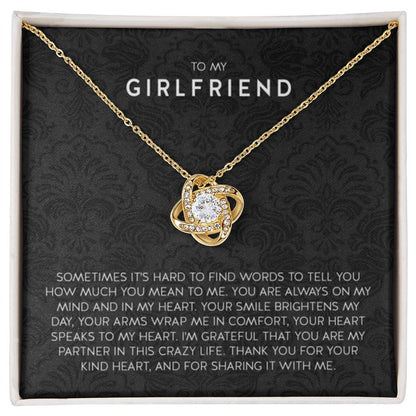 Gift for Girlfriend Necklace - Romantic Jewelry for Valentine’s Day, Birthday & Special Relationship Moments - Love Knot Necklace - Personalize Memories