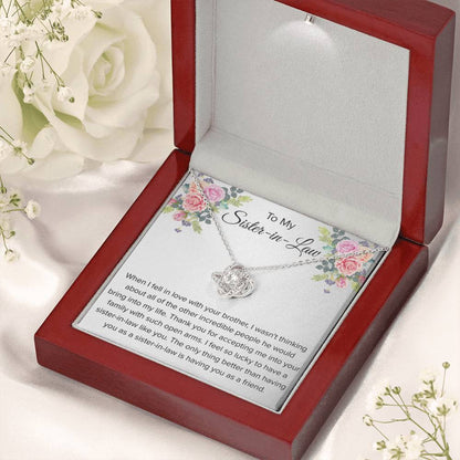 To My Sister In Law Necklace - Gift for Bonus Sister - Love Knot Necklace - Personalize Memories
