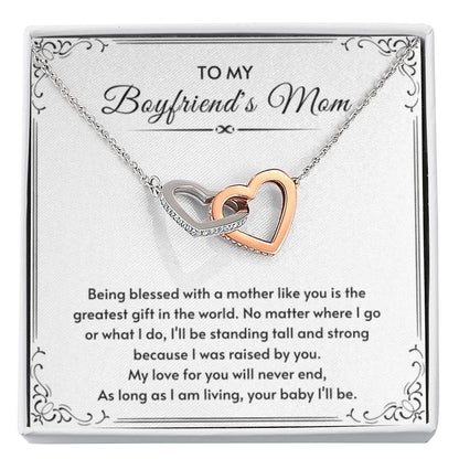 To My Boyfriend's Mom - My love for you will never end - Interlocking Hearts Necklace - Bf Mom Present - Personalize Memories