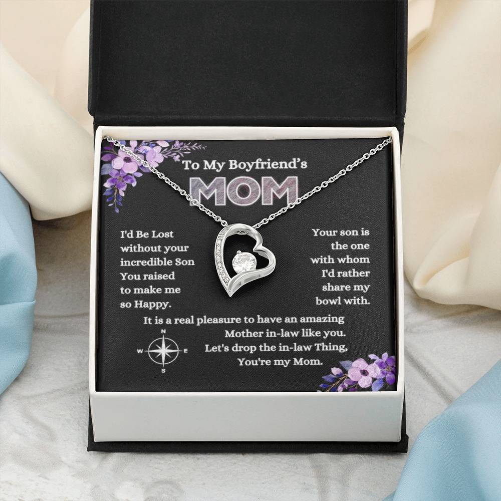 To My Boyfriend's Mom - I'd Be Lost Without Your Incredible Son - Forever Love Necklace - Sentimental Gift for MIL - Personalize Memories