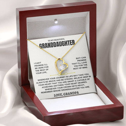 To My Beautiful Granddaughter - I'll Love You For The Rest Of Mine - Forever Love Necklace - Gift for Granddaughter from Grandpa - Personalize Memories