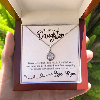 To My Daughter Necklace - Proud Mom to Daughter Jewelry for Birthday, Graduation & Special Celebrations - Eternal Hope Necklace - Personalize Memories