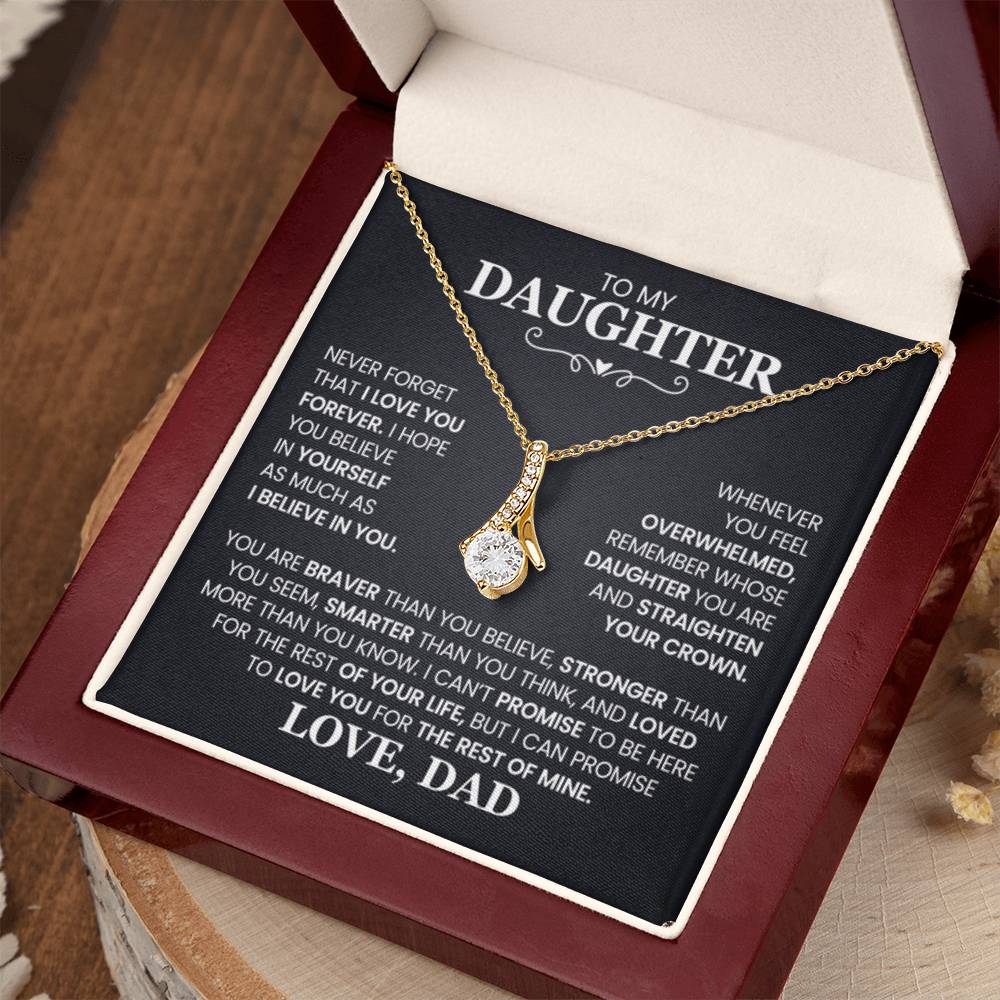 To My Daughter Necklace – Daughter Necklace for Graduation Birthday Occasions from Dad – Alluring Beauty Necklace - Personalize Memories