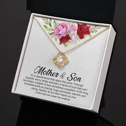 Mother & Son Gift - It's a Special Bond That Spans The Years - Love Knot Necklace - Personalize Memories