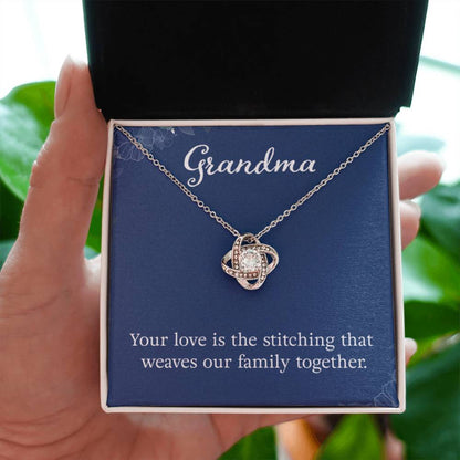 Grandma - Your love is the stitching - Gift for Grandmother Grandma - Love Knot Necklace - Personalize Memories