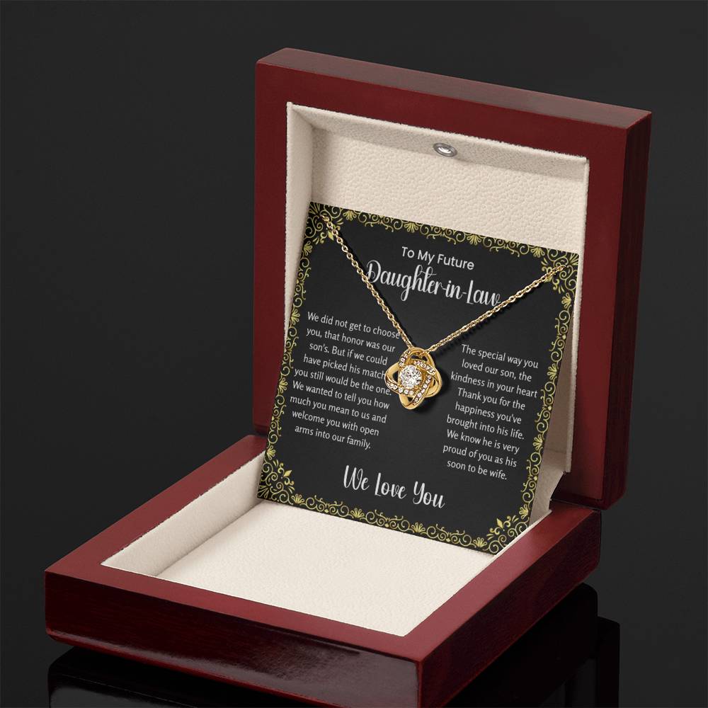 To My Future Daughter In Law - Love Knot Necklace - Gift for Bonus Daughter - Personalize Memories