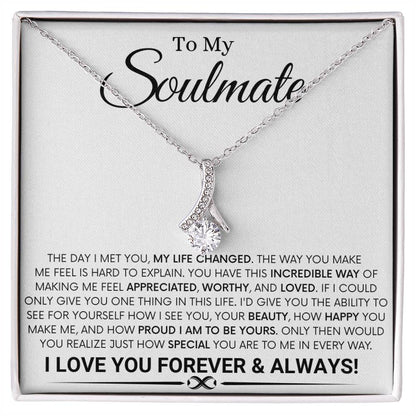 To My Soulmate - The Day I Met You - Alluring Beauty Necklace Gift for Her - Personalize Memories