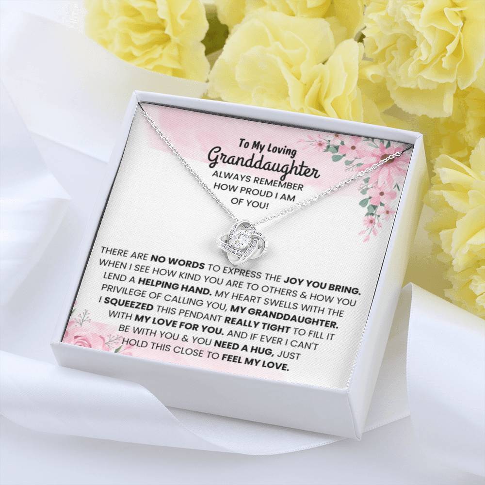 To My Granddaughter Necklace – Birthday, Graduation Special Gift for Granddaughter – Love Knot Necklace - Personalize Memories