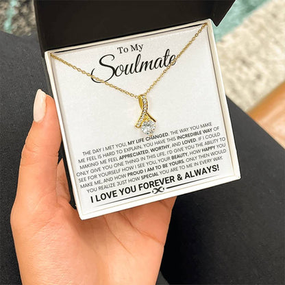 To My Soulmate - The Day I Met You - Alluring Beauty Necklace Gift for Her - Personalize Memories