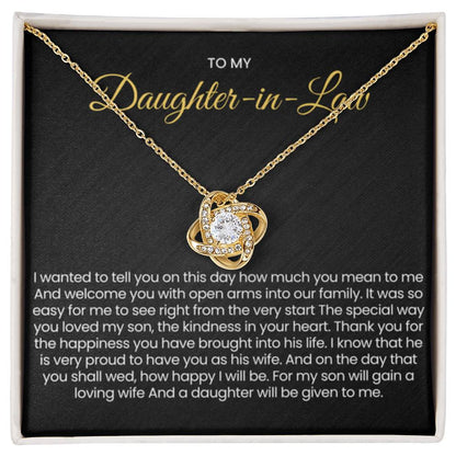 To My Daughter In Law - Gift for Daughter in Law - Love Knot Necklace - Personalize Memories