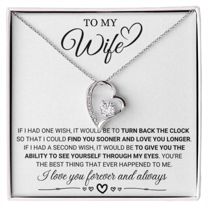 To My Wife Necklace - Romantic Anniversary & Valentine’s Day Jewelry Gift from Husband to Wife - Forever Love Necklace - Personalize Memories