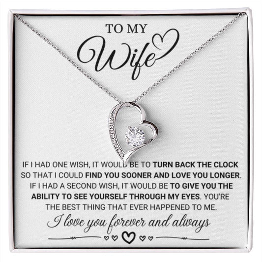 To My Wife Necklace - Romantic Anniversary & Valentine’s Day Jewelry Gift from Husband to Wife - Forever Love Necklace - Personalize Memories