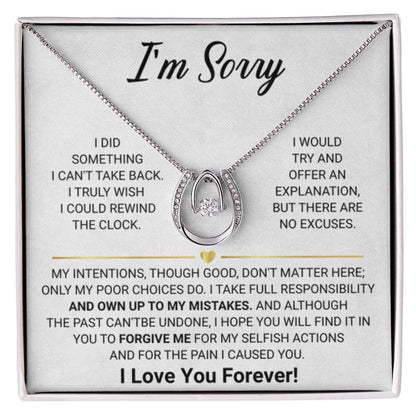 I Am Sorry Gift - Apology Gift for Her - Lucky In Love Necklace - Personalize Memories